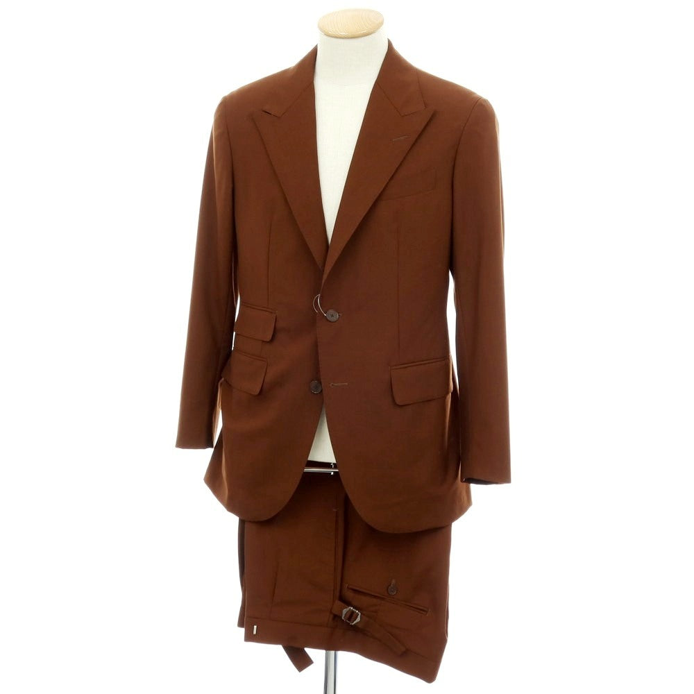 【中古】カモシタ camoshita ウール 2つボタンスーツ ブラウン【サイズ44】【 状態ランクC 】【 メンズ 】