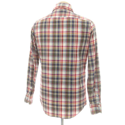 【中古】フィナモレ Finamore コットン チェック ホリゾンタルカラー カジュアルシャツ マルチカラー【 表記なし（S位） 】【 状態ランクB 】【 メンズ 】