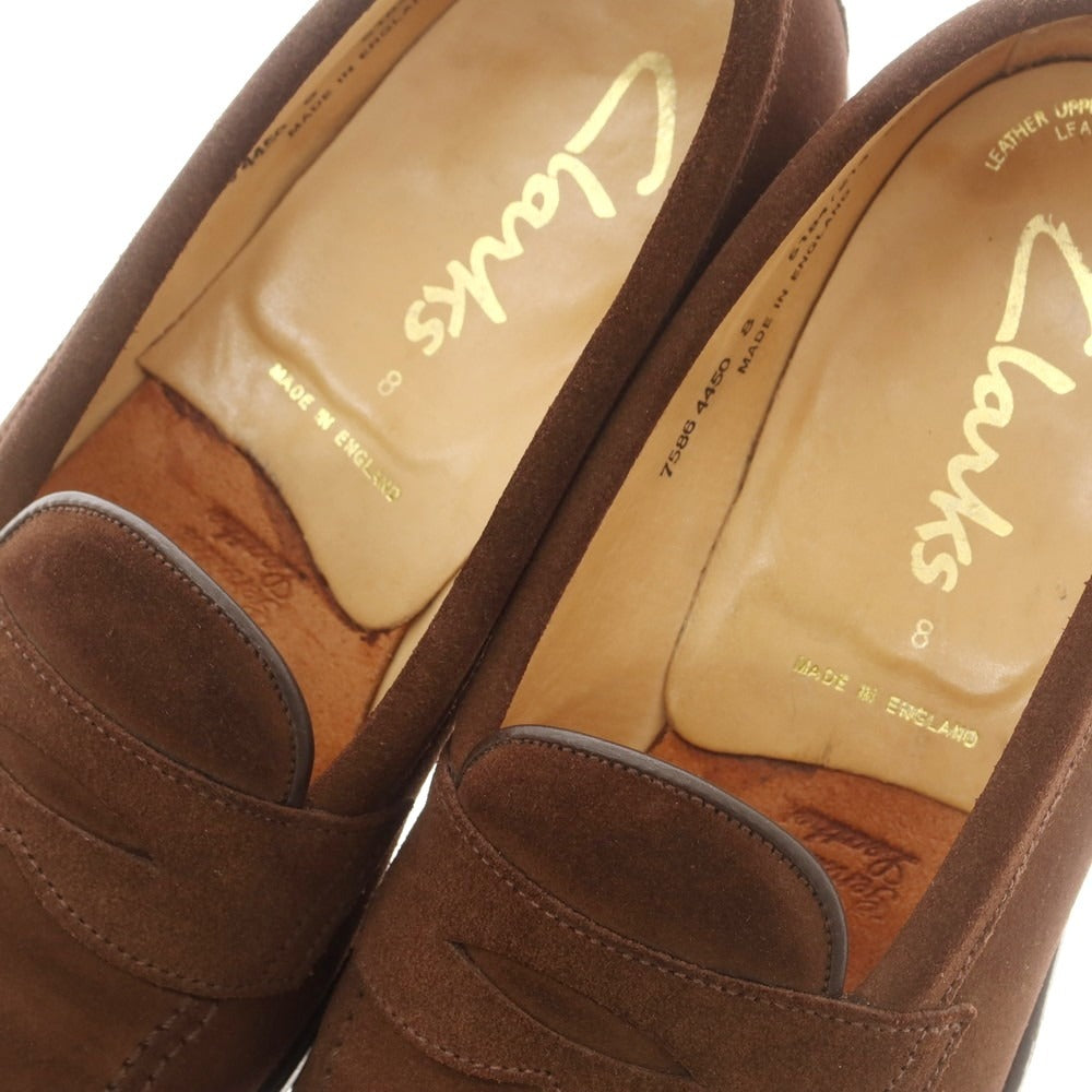 【中古】クラークス Clarks スエード コイン ローファー ブラウン【 8 】【 状態ランクB 】【 メンズ 】
