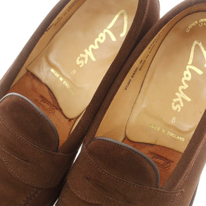 【中古】クラークス Clarks スエード コイン ローファー ブラウン【 8 】【 状態ランクB 】【 メンズ 】