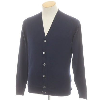 【中古】ジョンスメドレー JOHN SMEDLEY ハイゲージ ウール カーディガン ダークネイビー【 S 】【 状態ランクA 】【 メンズ 】