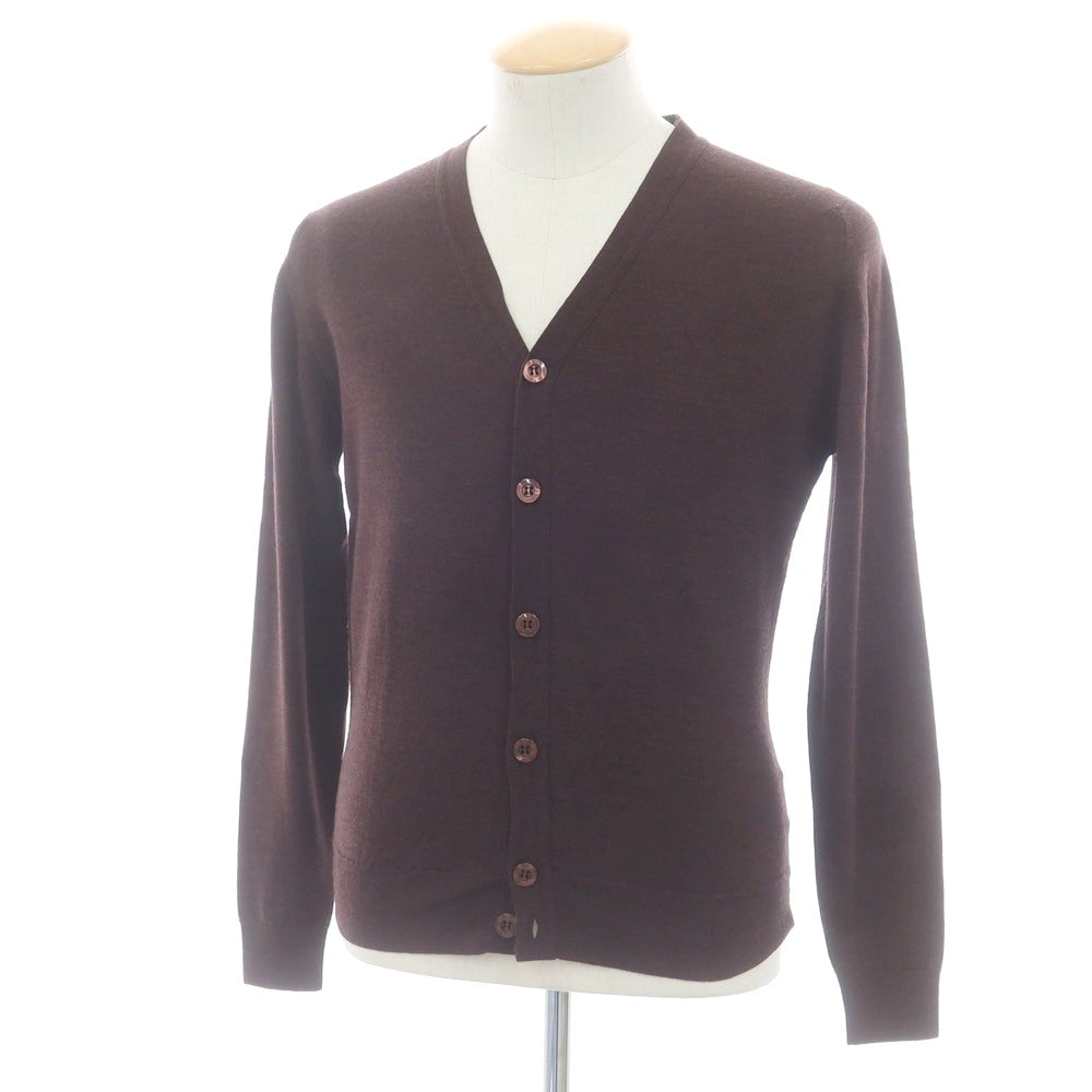 【中古】ジョンスメドレー JOHN SMEDLEY ハイゲージ ウール カーディガン ブラウン【 S 】【 状態ランクA 】【 メンズ 】
