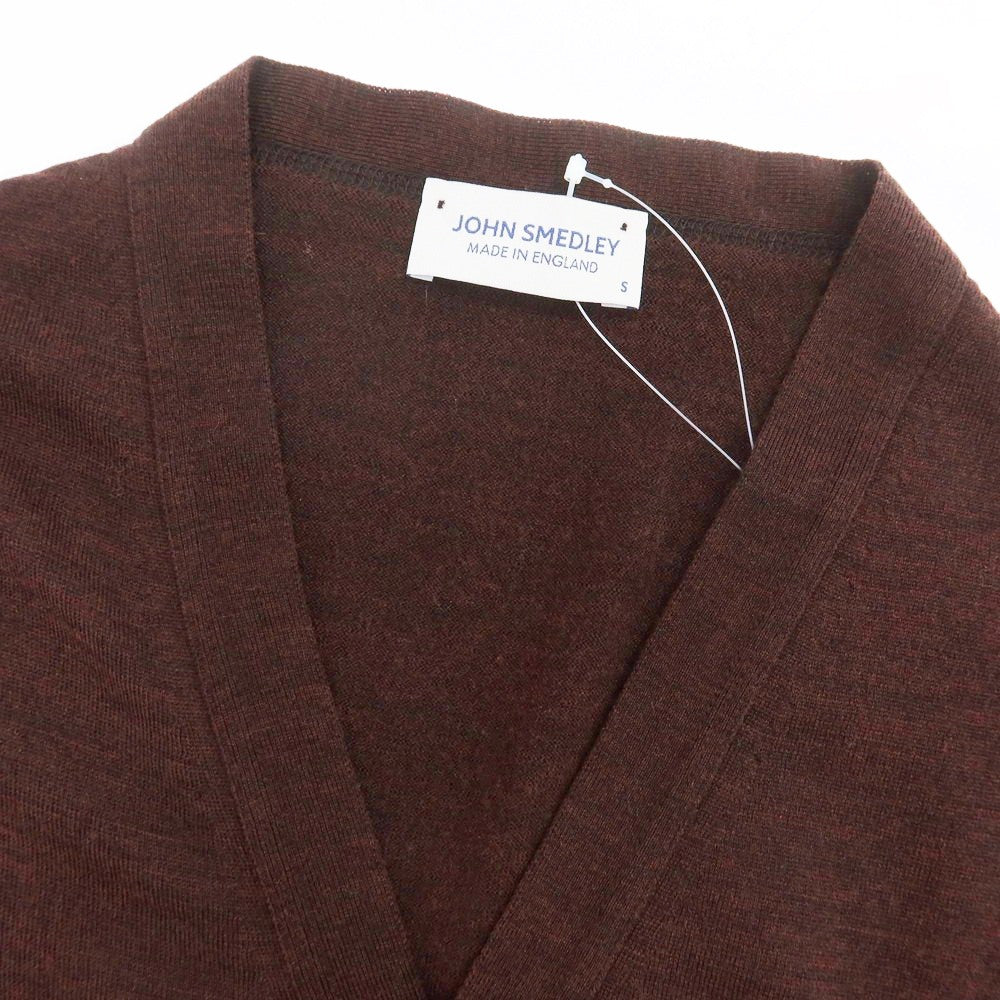 【中古】ジョンスメドレー JOHN SMEDLEY ハイゲージ ウール カーディガン ブラウン【 サイズS 】【 状態ランクA 】【 メンズ 】 [CPD]