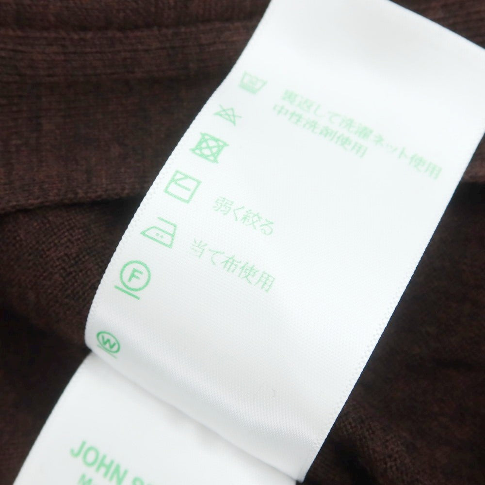 【中古】ジョンスメドレー JOHN SMEDLEY ハイゲージ ウール カーディガン ブラウン【 S 】【 状態ランクA 】【 メンズ 】