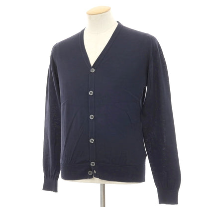 【中古】ジョンスメドレー JOHN SMEDLEY ハイゲージ シーアイランドコットン カーディガン ネイビー【サイズS】【 状態ランクB 】【 メンズ 】