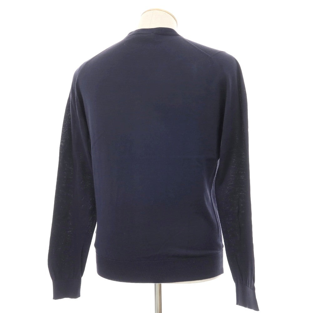 【中古】ジョンスメドレー JOHN SMEDLEY ハイゲージ シーアイランドコットン カーディガン ネイビー【サイズS】【 状態ランクB 】【 メンズ 】