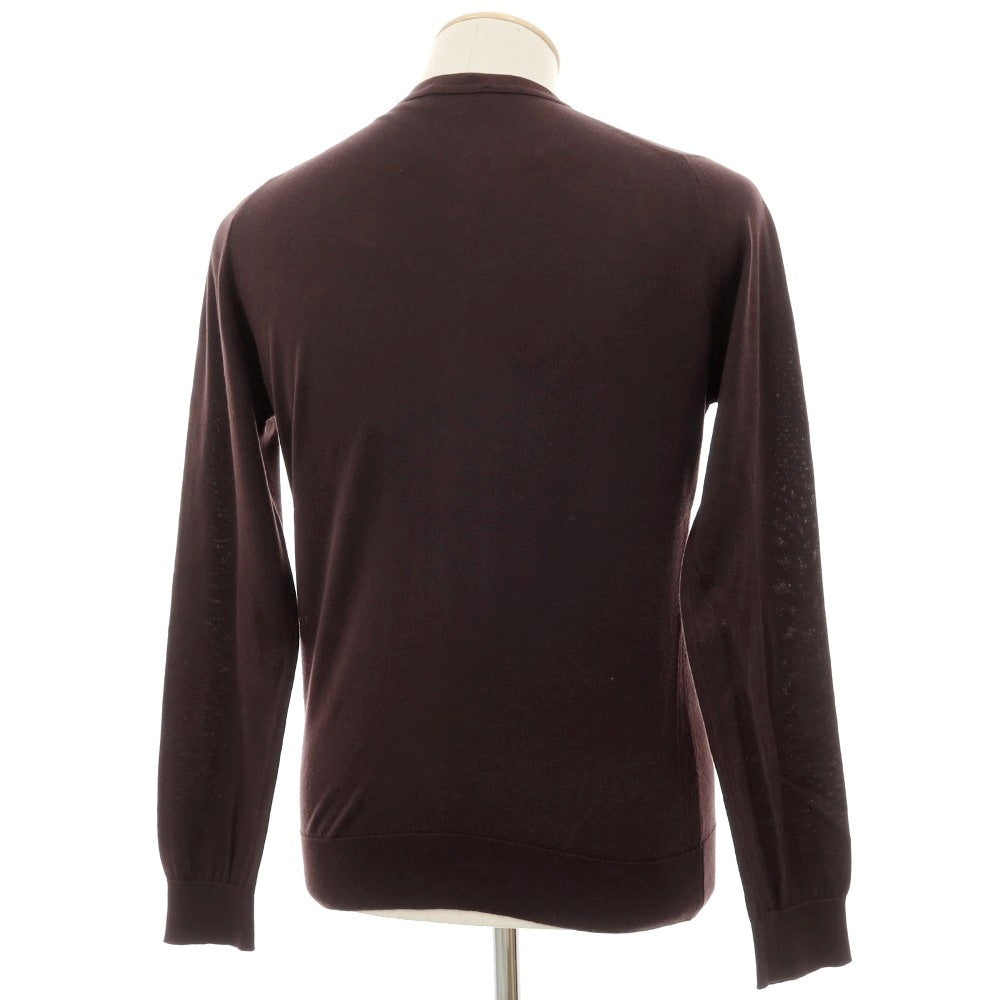 【中古】ジョンスメドレー JOHN SMEDLEY ハイゲージ シーアイランドコットン カーディガン ブラウン【サイズS】【 状態ランクB 】【 メンズ 】