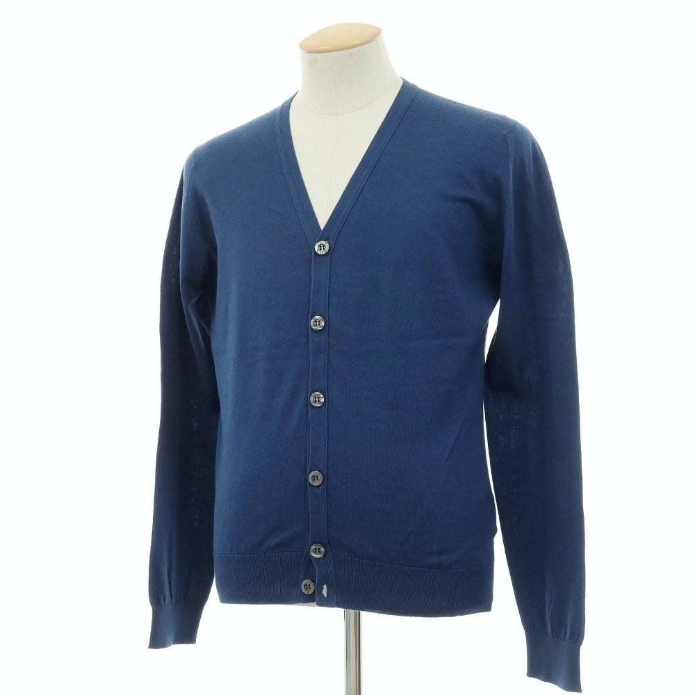 【中古】ジョンスメドレー JOHN SMEDLEY ハイゲージ シーアイランドコットン カーディガン ダークブルー【サイズS】【 状態ランクB 】【 メンズ 】