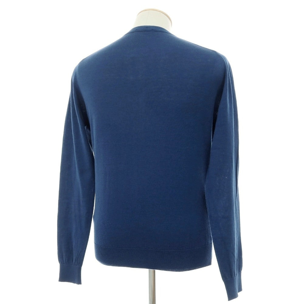 【中古】ジョンスメドレー JOHN SMEDLEY ハイゲージ シーアイランドコットン カーディガン ダークブルー【サイズS】【 状態ランクB 】【 メンズ 】