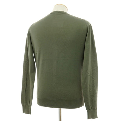 【中古】ジョンスメドレー JOHN SMEDLEY ハイゲージ シーアイランドコットン カーディガン グリーン系【サイズS】【 状態ランクB 】【 メンズ 】