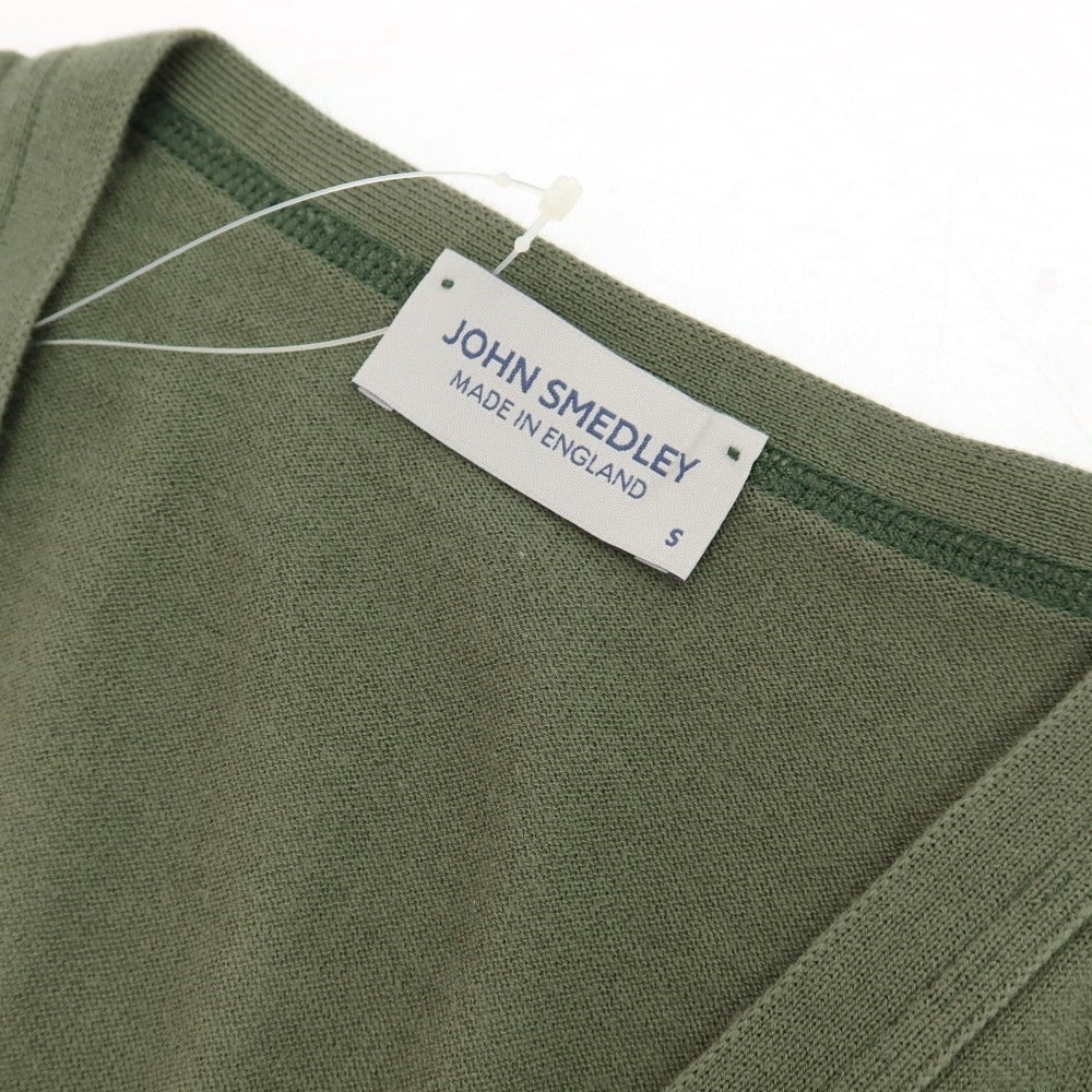 【中古】ジョンスメドレー JOHN SMEDLEY ハイゲージ シーアイランドコットン カーディガン グリーン系【サイズS】【 状態ランクB 】【 メンズ 】