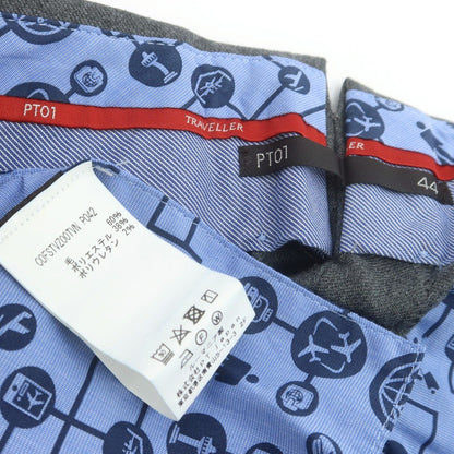 【中古】ピーティーゼロウーノ PT01 TRAVELLER ウールポリエステル ドレススラックスパンツ グレー【 44 】【 状態ランクB 】【 メンズ 】
