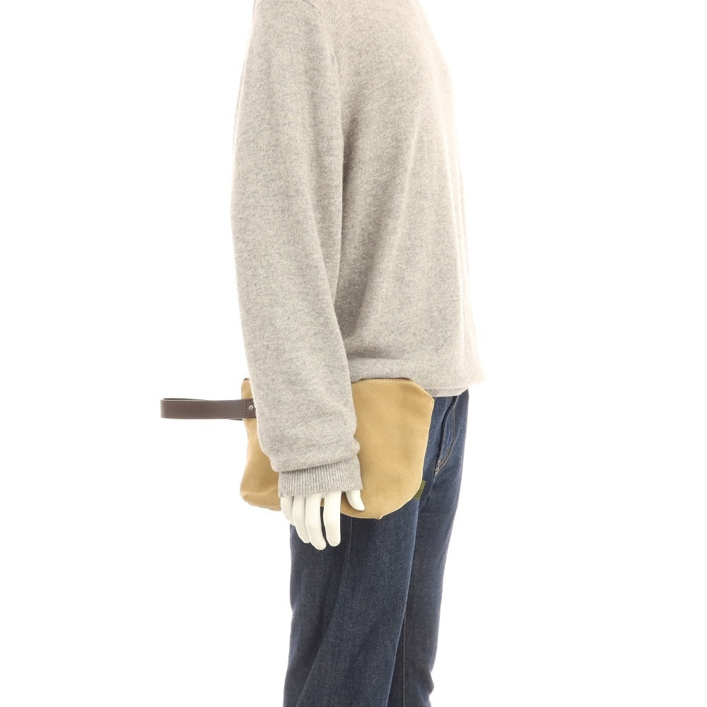 【中古】ジョンチャップマン JOHN CHAPMAN スエード ポーチ ベージュ【 状態ランクB 】【 メンズ 】