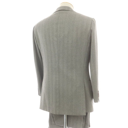 【中古】ストラスブルゴ STRASBURGO ウール ヘリンボーン 3つボタンスーツ グレー【 44 】【 状態ランクC 】【 メンズ 】