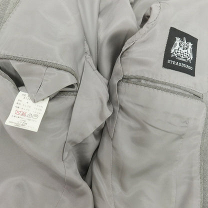 【中古】ストラスブルゴ STRASBURGO ウール ヘリンボーン 3つボタンスーツ グレー【 44 】【 状態ランクC 】【 メンズ 】