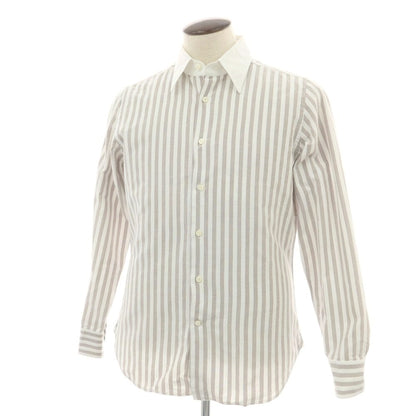 【中古】ボルゾネッラ BOLZONELLA コットン ストライプ クレリック カジュアルシャツ グレーxホワイト【 41 】【 状態ランクC 】【 メンズ 】