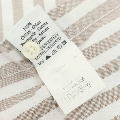 【中古】ボルゾネッラ BOLZONELLA コットン ストライプ クレリック カジュアルシャツ グレーxホワイト【 41 】【 状態ランクC 】【 メンズ 】