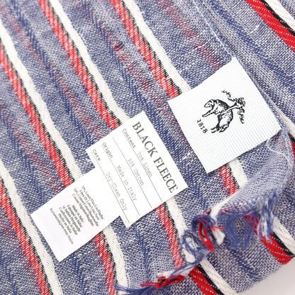 【中古】ブラックフリースバイ ブルックスブラザーズ BLACK FLEECE BY Brooks Brothers リネンコットン ストライプ ストール ネイビーxレッド【 状態ランクB 】【 メンズ 】