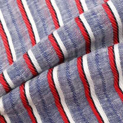 【中古】ブラックフリースバイ ブルックスブラザーズ BLACK FLEECE BY Brooks Brothers リネンコットン ストライプ ストール ネイビーxレッド【 状態ランクB 】【 メンズ 】