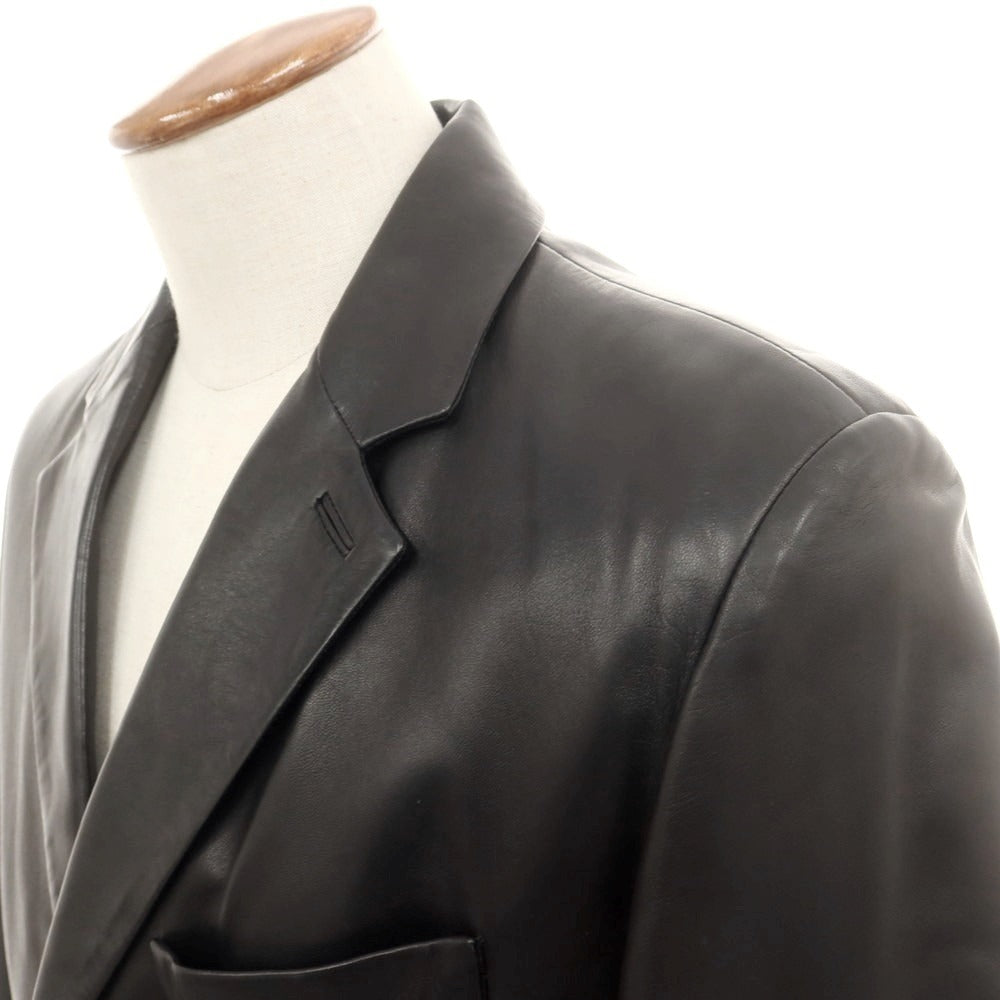 【中古】サルヴァトーレフェラガモ Salvatore Ferragamo レザー テーラードジャケット ブラック【 サイズ46 】【 状態ランクB 】【 メンズ 】 [BPD]