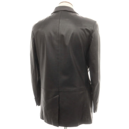 【中古】サルヴァトーレフェラガモ Salvatore Ferragamo レザー テーラードジャケット ブラック【 46 】【 状態ランクB 】【 メンズ 】