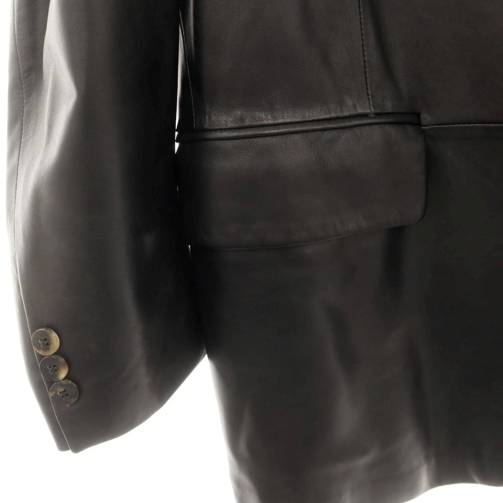 【中古】サルヴァトーレフェラガモ Salvatore Ferragamo レザー テーラードジャケット ブラック【 46 】【 状態ランクB 】【 メンズ 】