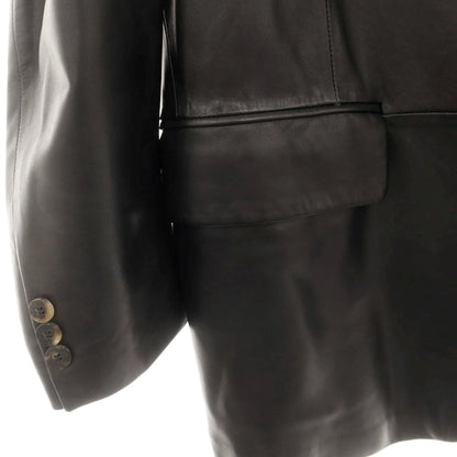 【中古】サルヴァトーレフェラガモ Salvatore Ferragamo レザー テーラードジャケット ブラック【 46 】【 状態ランクB 】【 メンズ 】