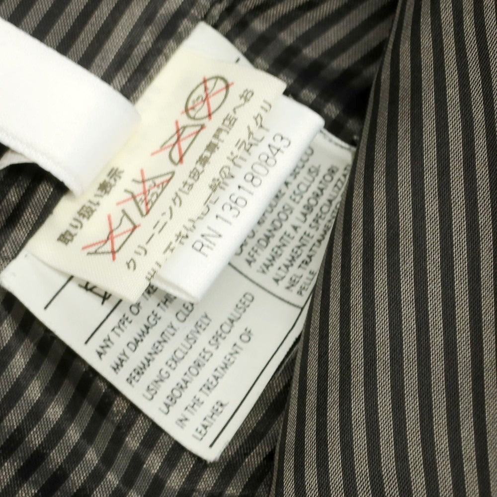 【中古】サルヴァトーレフェラガモ Salvatore Ferragamo レザー テーラードジャケット ブラック【 46 】【 状態ランクB 】【 メンズ 】