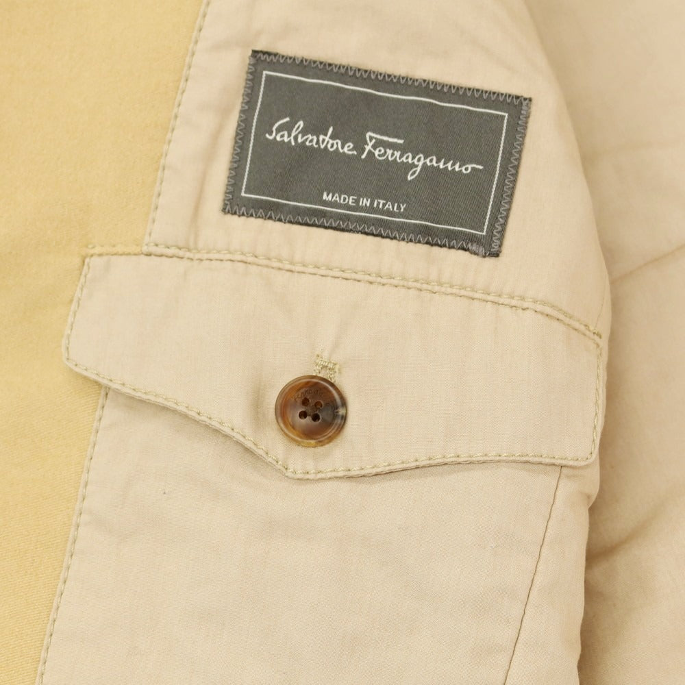 【中古】サルヴァトーレフェラガモ Salvatore Ferragamo コットン 中綿ジャケット イエローベージュ【 46 】【 状態ランクC 】【 メンズ 】