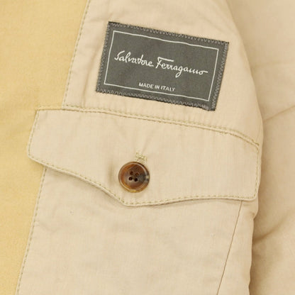 【中古】サルヴァトーレフェラガモ Salvatore Ferragamo コットン 中綿ジャケット イエローベージュ【 46 】【 状態ランクC 】【 メンズ 】