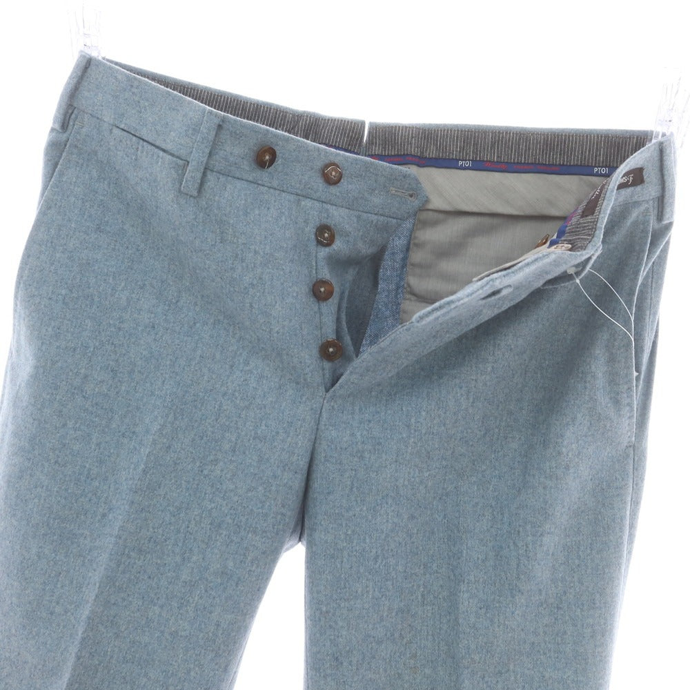 【中古】ピーティーゼロウーノ PT01 BEAMS F別注 Woolly SUPER 110’S ウール ドレススラックスパンツ ライトブルー【 48 】【 状態ランクC 】【 メンズ 】