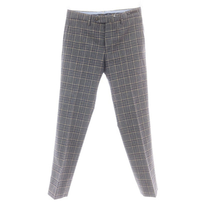 【中古】ピーティーゼロウーノ PT01 Fulham Rd. ウール チェック ドレススラックスパンツ グレーxネイビー【 46 】【 状態ランクB 】【 メンズ 】