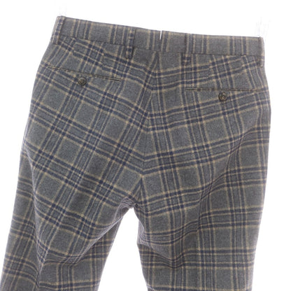 【中古】ピーティーゼロウーノ PT01 Fulham Rd. ウール チェック ドレススラックスパンツ グレーxネイビー【 46 】【 状態ランクB 】【 メンズ 】