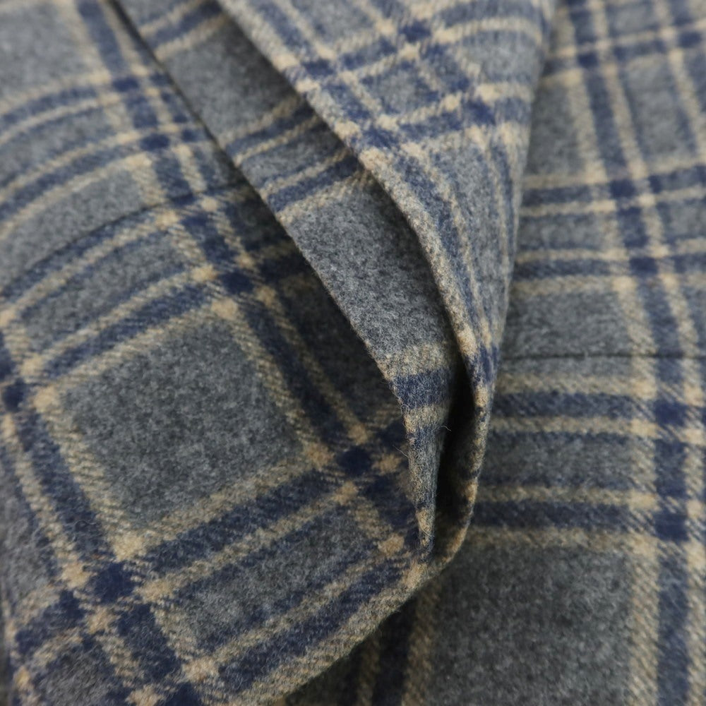 【中古】ピーティーゼロウーノ PT01 Fulham Rd. ウール チェック ドレススラックスパンツ グレーxネイビー【 46 】【 状態ランクB 】【 メンズ 】