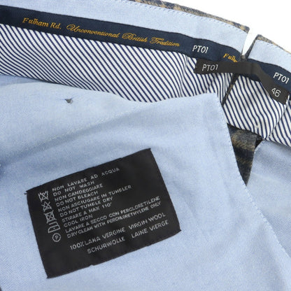 【中古】ピーティーゼロウーノ PT01 Fulham Rd. ウール チェック ドレススラックスパンツ グレーxネイビー【 46 】【 状態ランクB 】【 メンズ 】