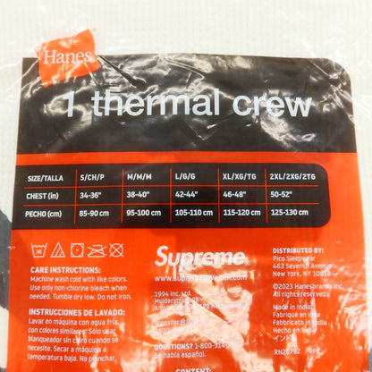 【中古】【未使用】シュプリーム Supreme Hanes Bones Thermal Crew 長袖Ｔシャツ ホワイト【 M 】【 状態ランクS 】【 メンズ 】