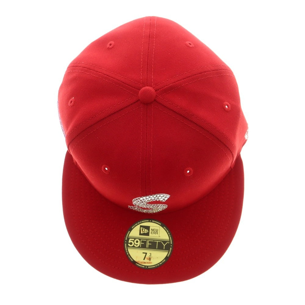 【中古】シュプリーム Supreme 2025年秋冬 Swarovski S Logo New Era BBキャップ レッド【 7 3/8 】【 状態ランクA 】【 メンズ 】