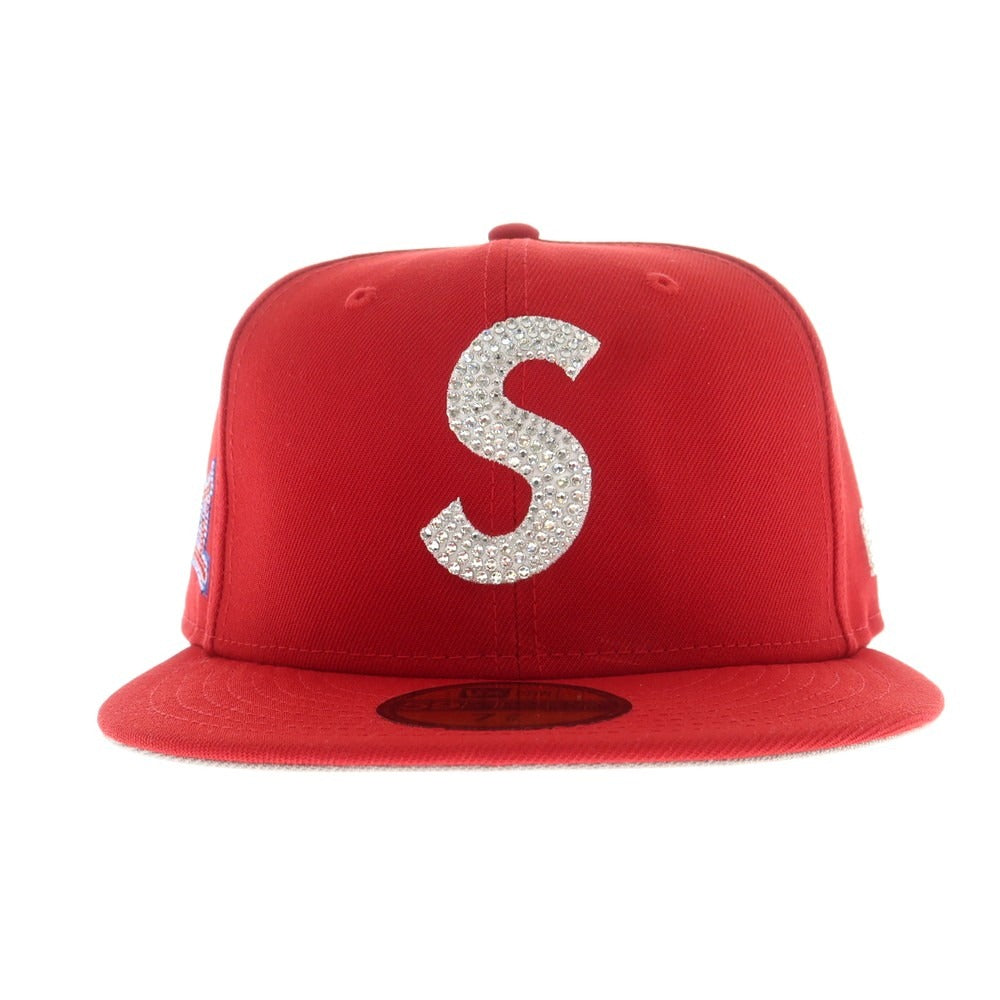【中古】シュプリーム Supreme 2025年秋冬 Swarovski S Logo New Era BBキャップ レッド【サイズ7 3/8】【 状態ランクA 】【 メンズ 】[CPD]