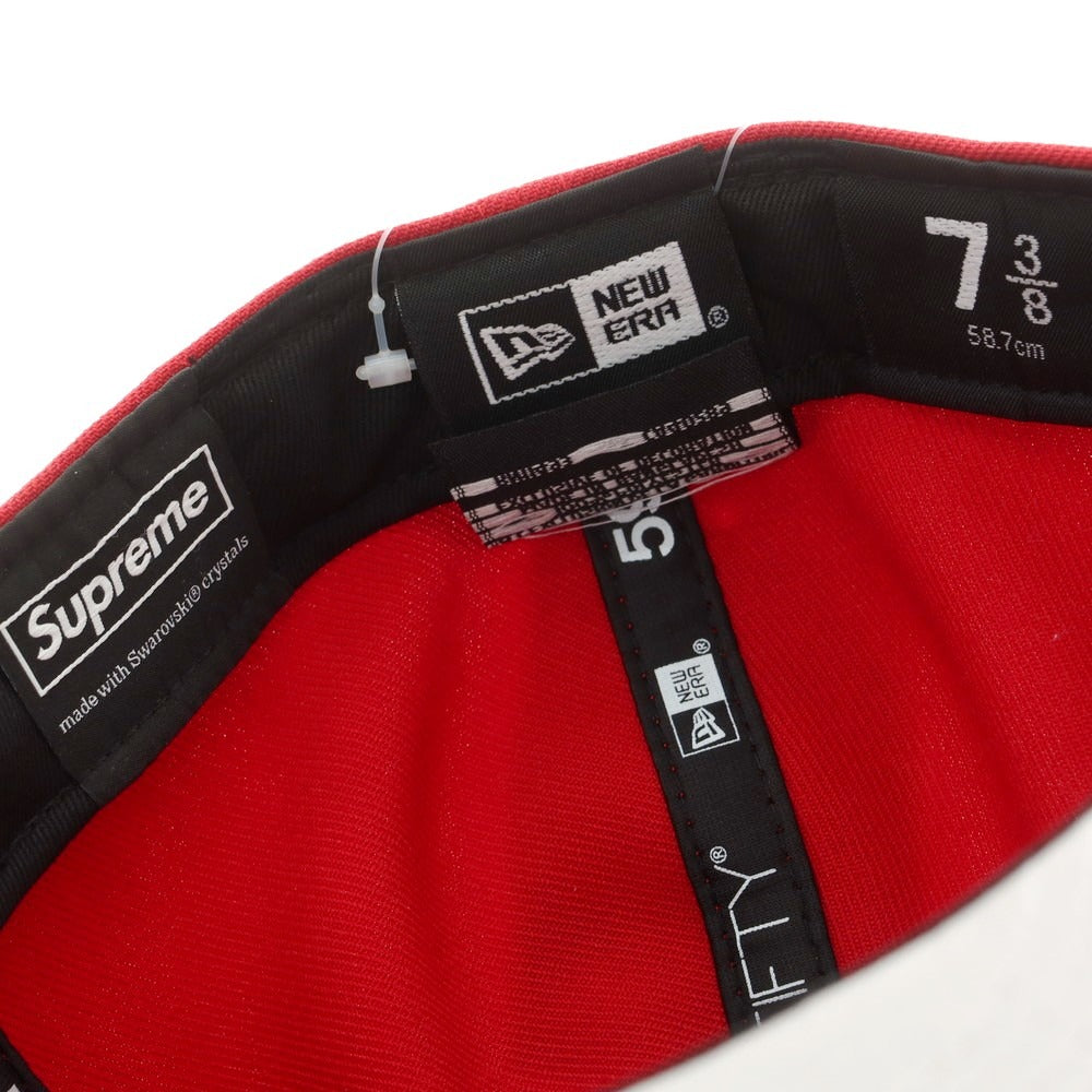 【中古】シュプリーム Supreme 2025年秋冬 Swarovski S Logo New Era BBキャップ レッド【 7 3/8 】【 状態ランクA 】【 メンズ 】