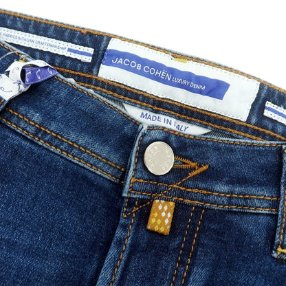 【新品】ヤコブコーエン JACOB COHEN BARD ストレッチ カシミヤ混 デニムパンツ ジーンズ ダークブルー【 34 】【 状態ランクN 】【 メンズ 】