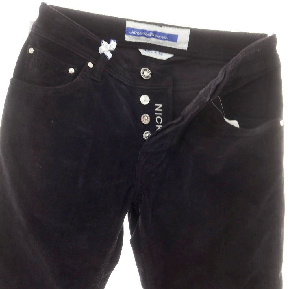 【新品】ヤコブコーエン JACOB COHEN NICK ストレッチコットン 細畝 コーデュロイパンツ ブラック【 29 】【 状態ランクN 】【 メンズ 】