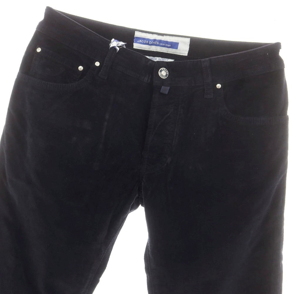 【新品】ヤコブコーエン JACOB COHEN NICK ストレッチコットン 細畝 コーデュロイパンツ ネイビー【 33 】【 状態ランクN 】【 メンズ 】