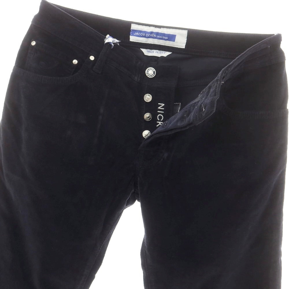 【新品】ヤコブコーエン JACOB COHEN NICK ストレッチコットン 細畝 コーデュロイパンツ ネイビー【 33 】【 状態ランクN 】【 メンズ 】