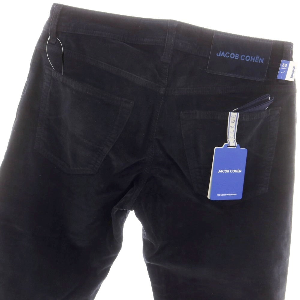 【新品】ヤコブコーエン JACOB COHEN NICK ストレッチコットン 細畝 コーデュロイパンツ ネイビー【 33 】【 状態ランクN 】【 メンズ 】