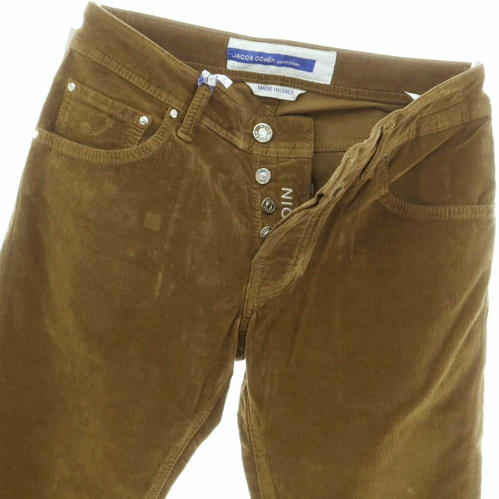 【新品】ヤコブコーエン JACOB COHEN NICK ストレッチコットン 細畝 コーデュロイパンツ カーキ【サイズ29】【 状態ランクN 】【 メンズ 】[DPD]