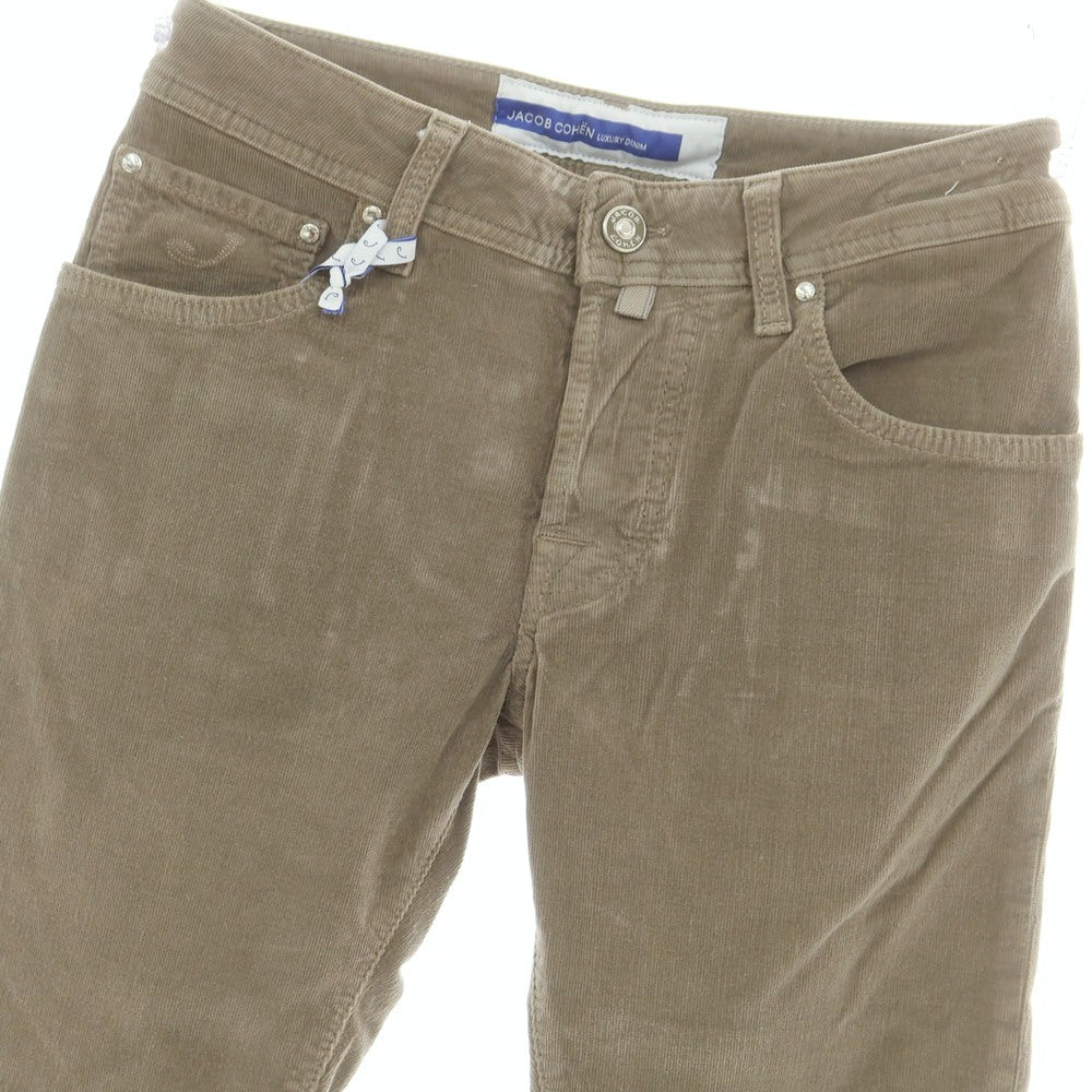 【新品】ヤコブコーエン JACOB COHEN NICK ストレッチコットン 細畝 コーデュロイパンツ グレージュ【サイズ28】【 状態ランクN 】【 メンズ 】[DPD]