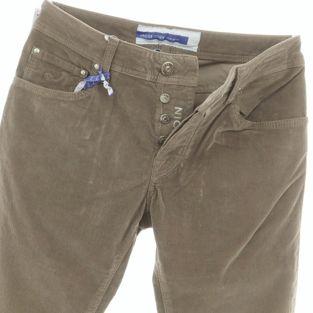 【新品】ヤコブコーエン JACOB COHEN NICK ストレッチコットン 細畝 コーデュロイパンツ グレージュ【 30 】【 状態ランクN 】【 メンズ 】