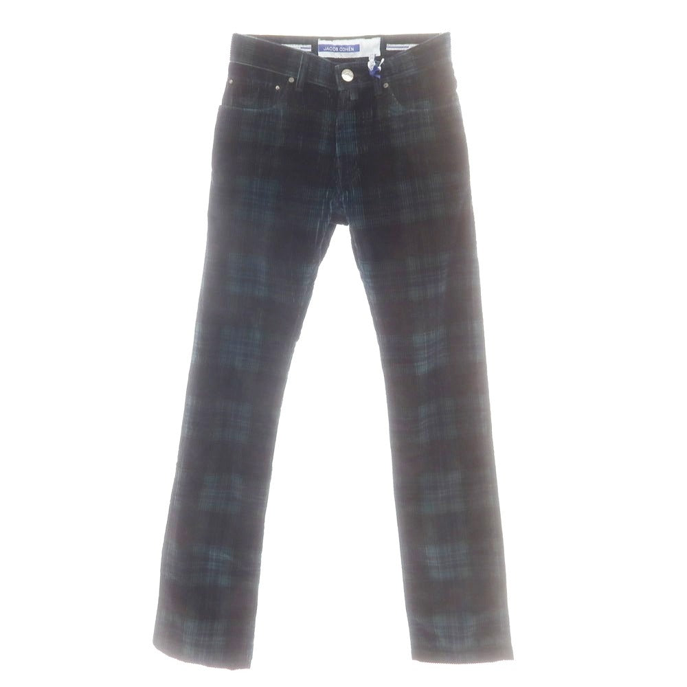 【新品】ヤコブコーエン JACOB COHEN BARD ストレッチ コーデュロイパンツ グリーンxブラック×ネイビー【サイズ28】【 状態ランクN 】【 メンズ 】[DPD]