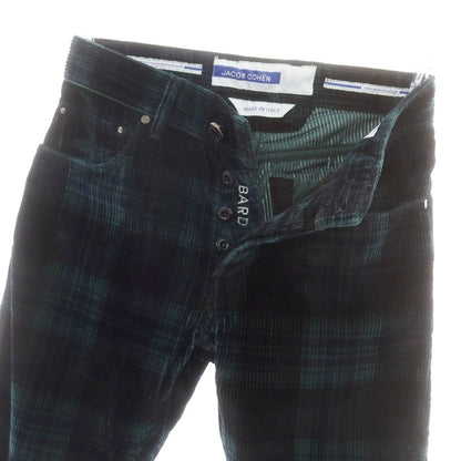 【新品】ヤコブコーエン JACOB COHEN BARD ストレッチ コーデュロイパンツ グリーンxブラック×ネイビー【 28 】【 状態ランクN 】【 メンズ 】