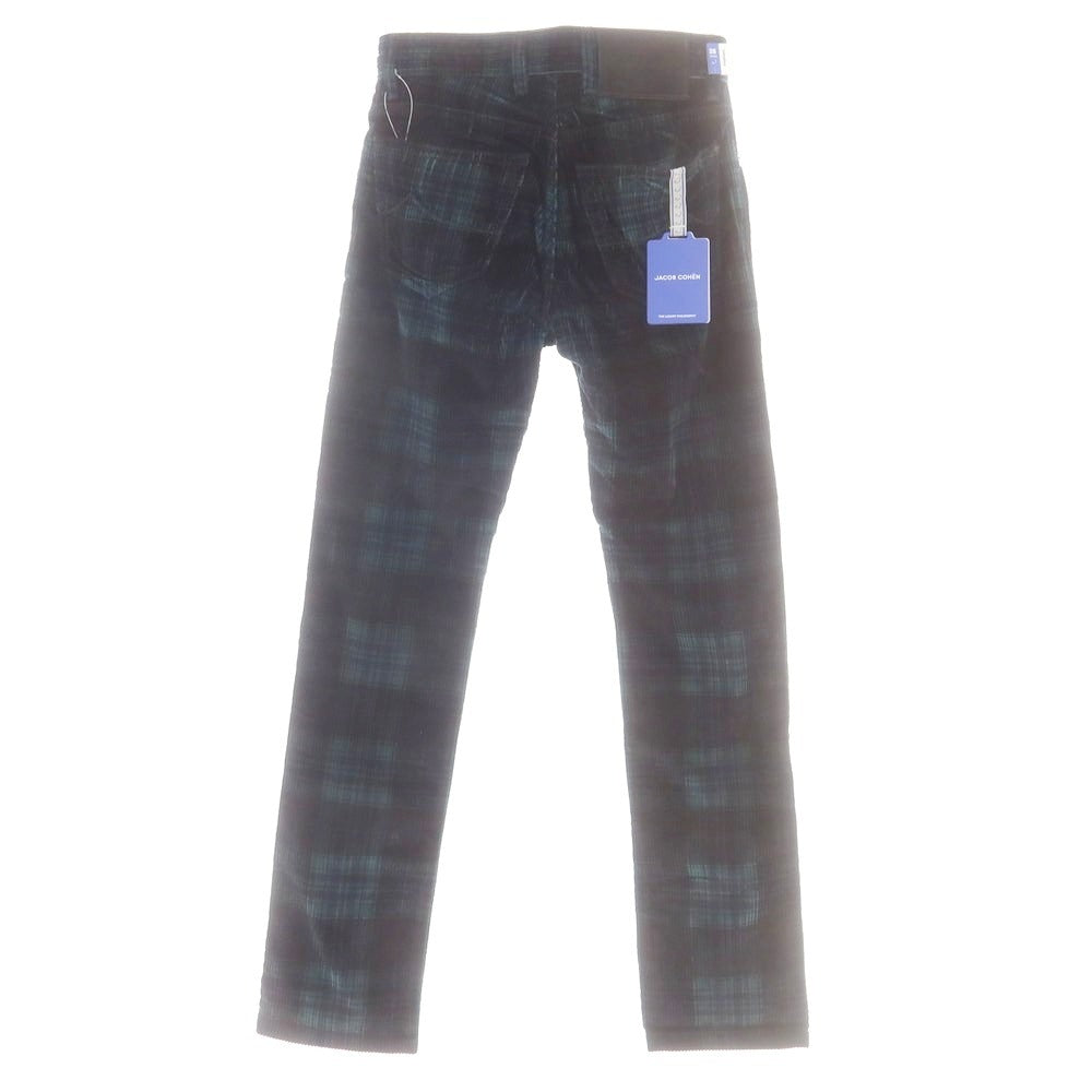【新品】ヤコブコーエン JACOB COHEN BARD ストレッチ コーデュロイパンツ グリーンxブラック×ネイビー【サイズ28】【 状態ランクN 】【 メンズ 】[DPD]